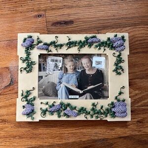 Floral Cream and Purple Photo Frame